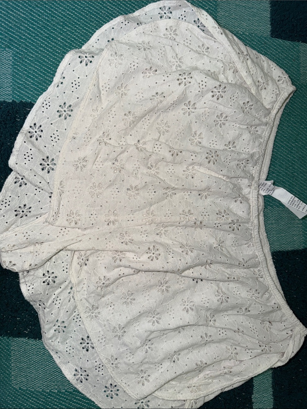White Eyelet cheeky shorts